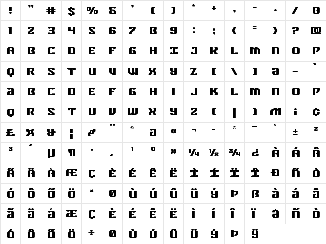 Federal Blue Expanded Expanded font glyphpreview