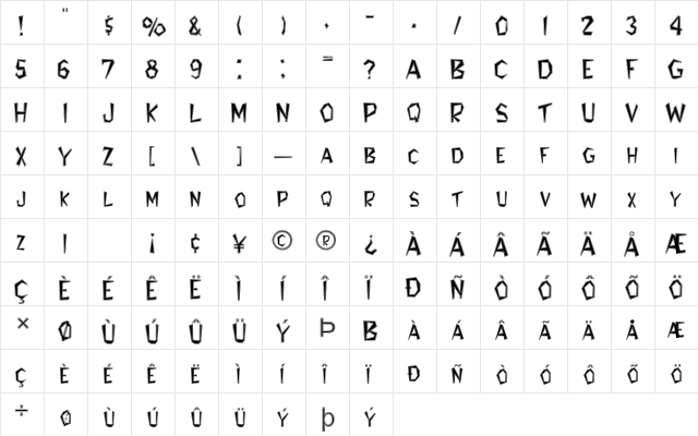 FZ JAZZY 8 CONTOUR Normal font glyphpreview