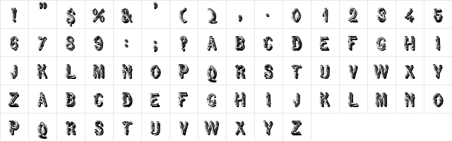 RusticBlackShadow Regular font glyphpreview