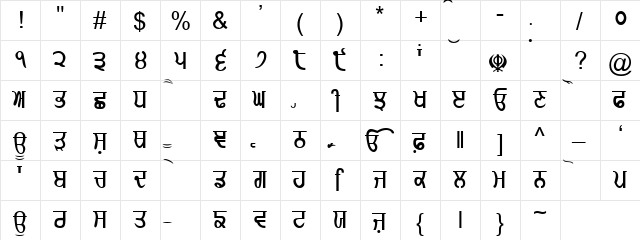 Khalsa Regular font glyphpreview