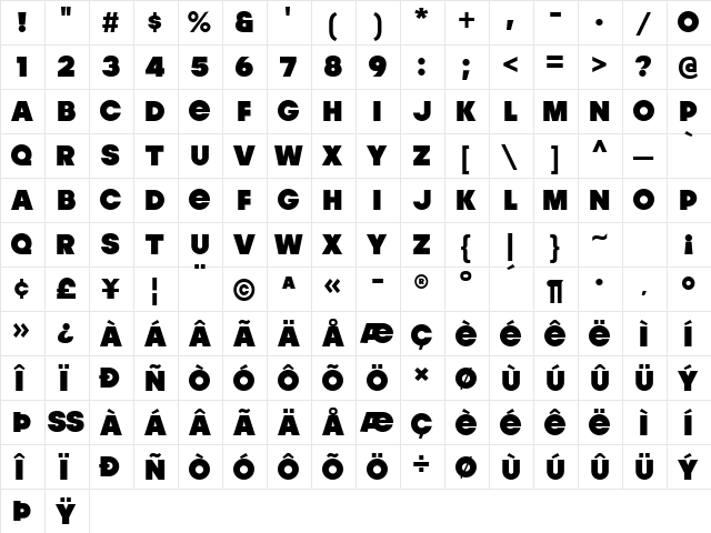 Meloriac Regular font glyphpreview