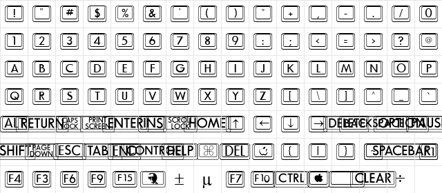 BKCap Regular font glyphpreview
