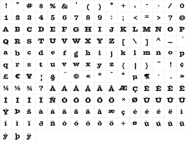 Farao College OT Regular font glyphpreview