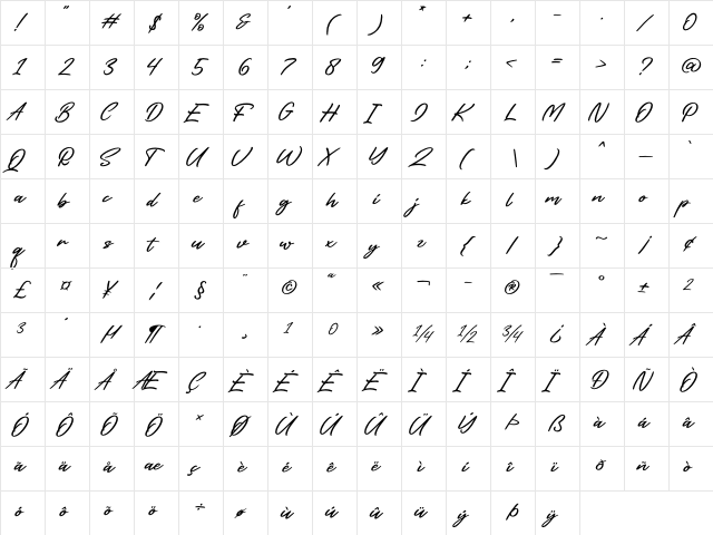 Fostter Regular font glyphpreview