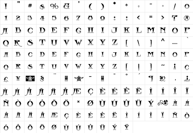 Castaway Inline v2 Regular font glyphpreview