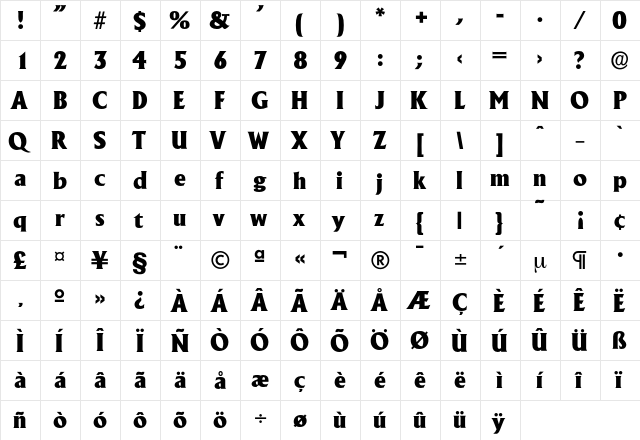 Adelon-ExtraBold Regular font glyphpreview