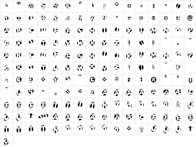 FrutigerStones Negativ Normal font glyphpreview