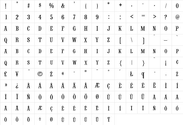Stereopticon Regular font glyphpreview