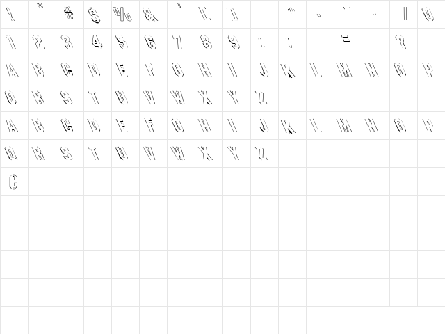 Trash 3 Regular font glyphpreview