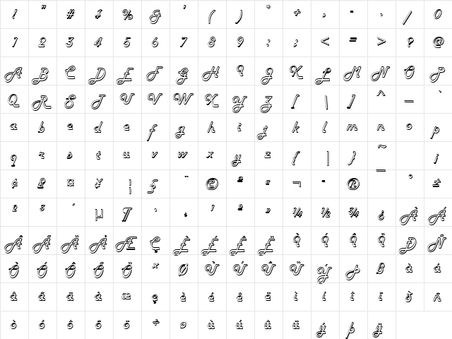 URWHelenD Regular font glyphpreview