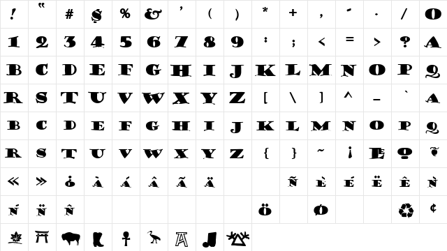 Porter Lil' Kaps Normal font glyphpreview