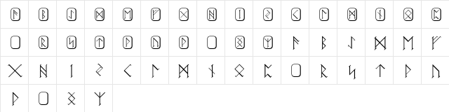 Futhark Regular font glyphpreview