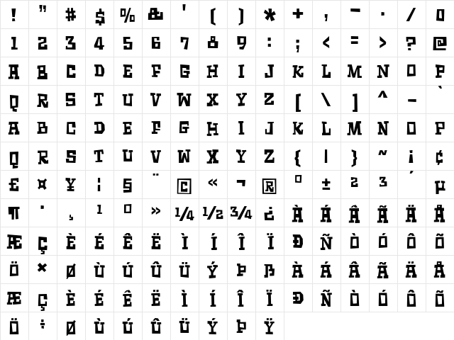 Surfing Ashtray DEMO Regular font glyphpreview