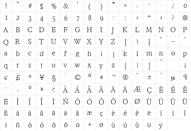 Francisco-Serial-ExtraLight Regular font glyphpreview