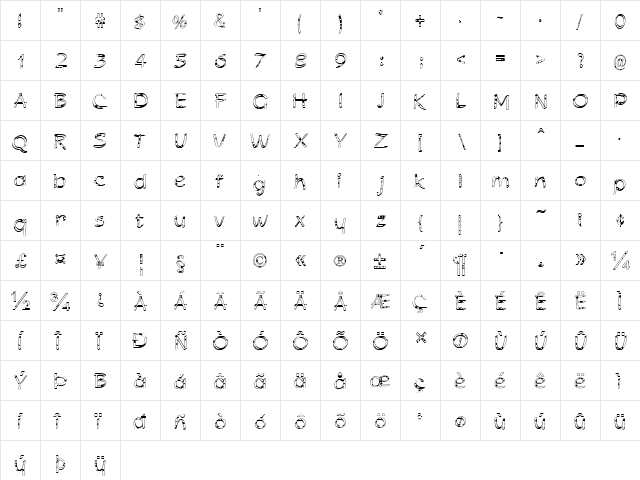 FZ HAND 21 SPOTTED Normal font glyphpreview