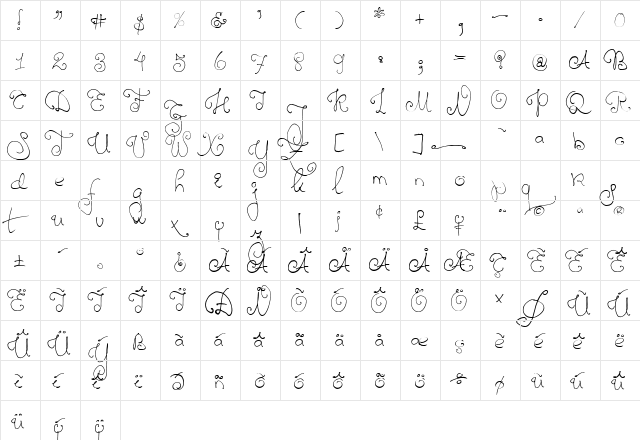 Twelve Weeks Pregnant Regular font glyphpreview