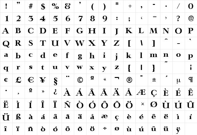 LingwoodSerial-Xbold Regular font glyphpreview