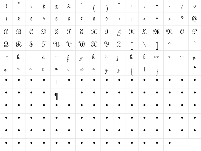 QTLinostroke Regular font glyphpreview