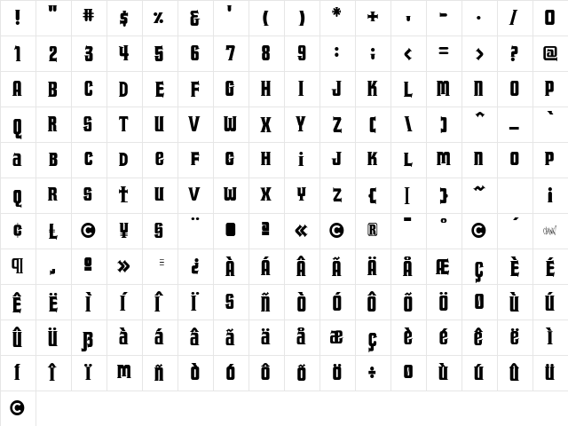 Fucker Regular font glyphpreview