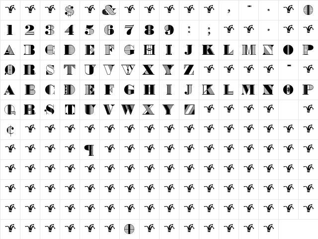 Bradley Initials font glyphpreview