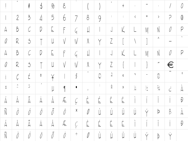 EnviewXtraLight Normal font glyphpreview