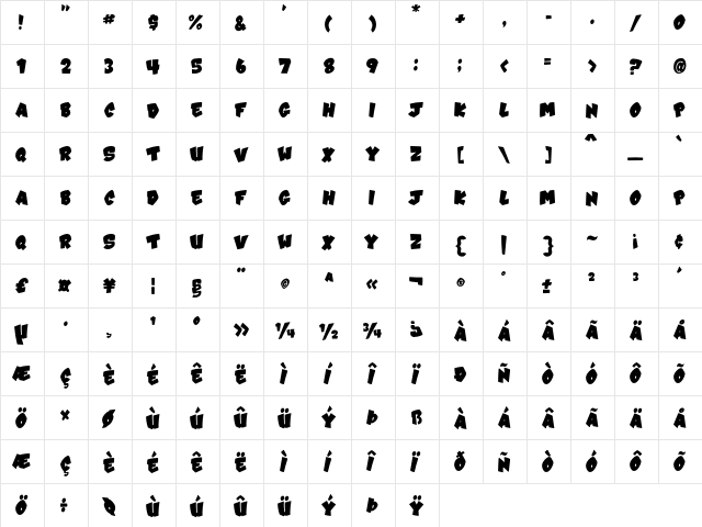 VTC-Karnival Fat font glyphpreview