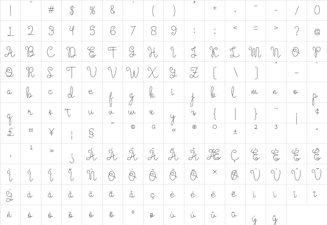Evangetta ExtLt Regular font glyphpreview