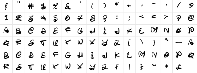 Swirlstory Regular font glyphpreview