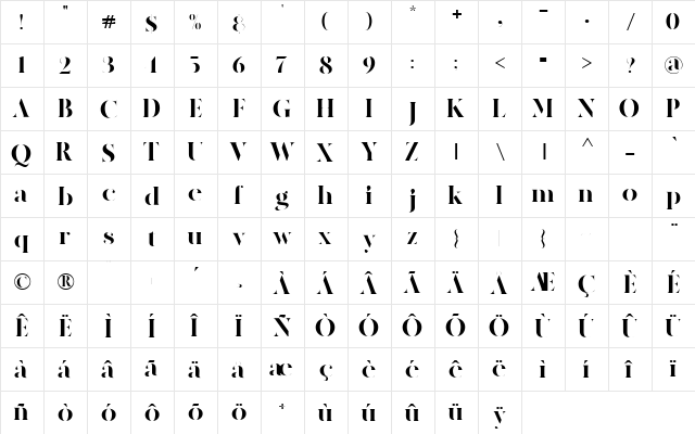 amigh Regular font glyphpreview