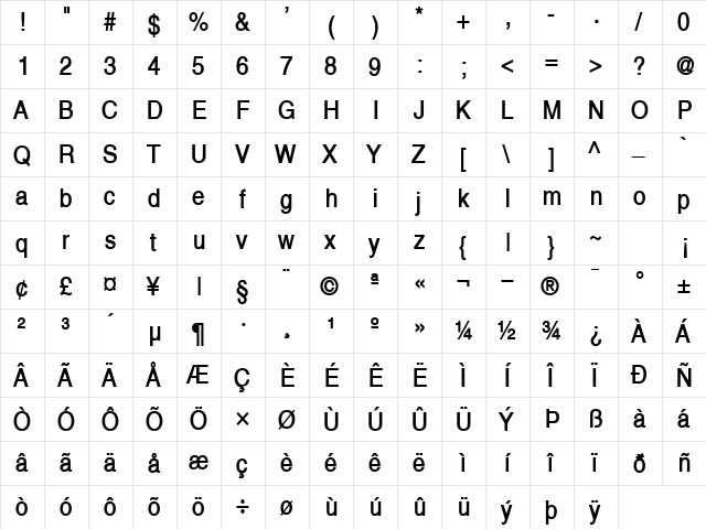 Alps Condensed Bold font glyphpreview