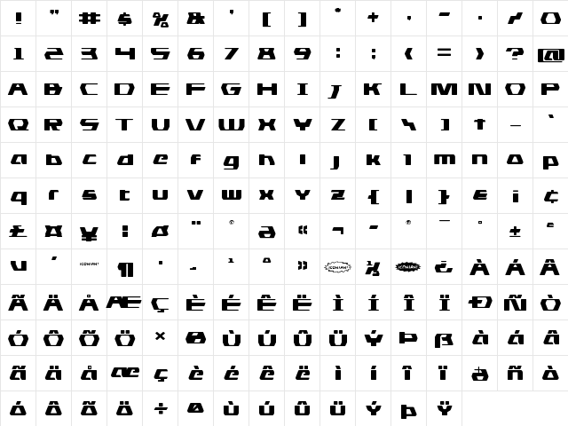 DS man Expanded Expanded font glyphpreview