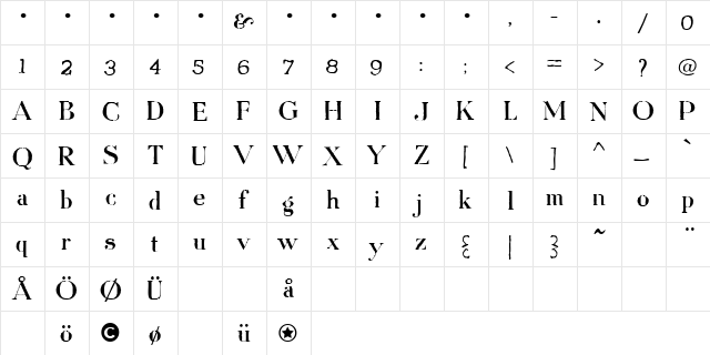 SchwingShift Regular font glyphpreview