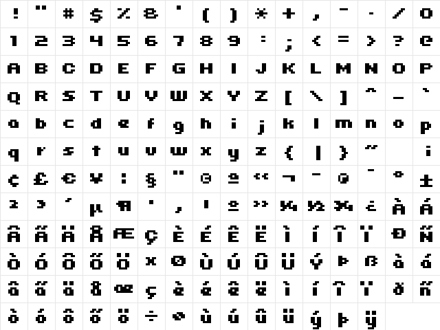 uni 05_63 Regular font glyphpreview
