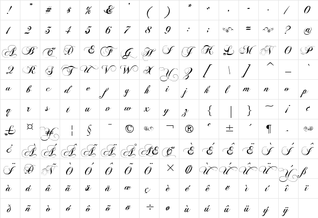 Flaemische Kanzleischrift Regular font glyphpreview