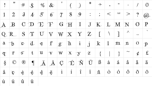 Fairydust Regular font glyphpreview