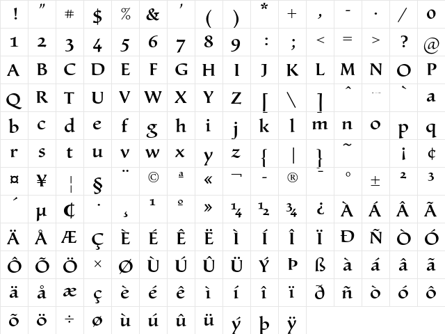 Byngve LT Std Bold font glyphpreview