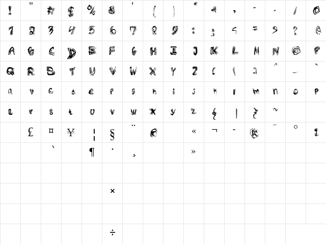 Rough Outline Regular font glyphpreview