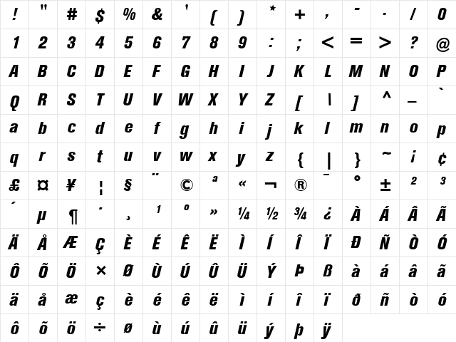 Berthold Akzidenz Grotesk BE Regular font glyphpreview