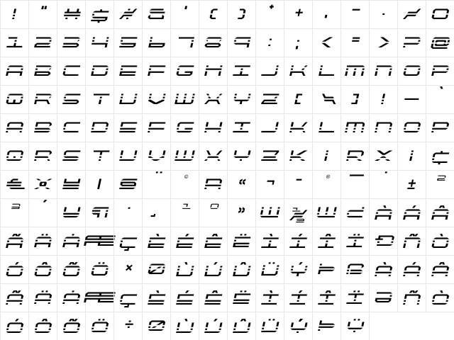 QuickQuick Semi-Italic Semi-Italic font glyphpreview