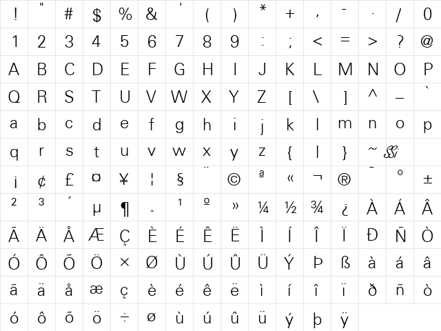 Nova Light SSi Light font glyphpreview