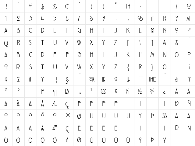 RennieMackintoshITC-Light Light font glyphpreview