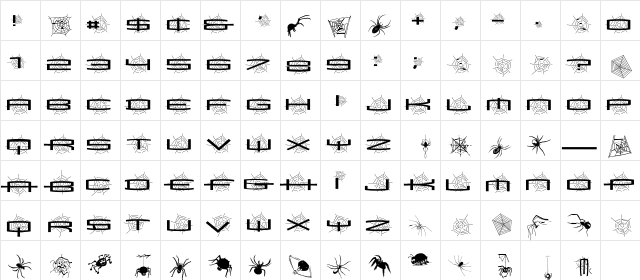 SpiderishFS Regular font glyphpreview