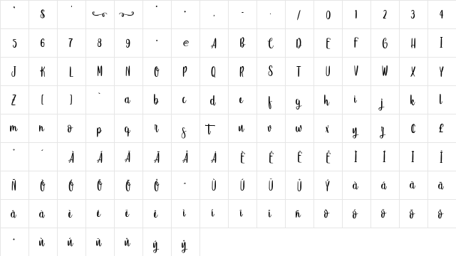 Sweet Hipster Regular font glyphpreview