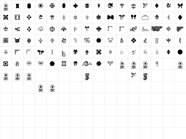 Ornaments Salad Regular font glyphpreview