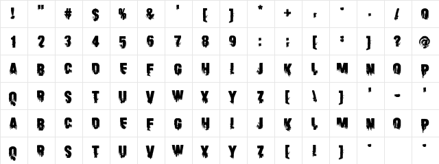 Scare Arms Regular font glyphpreview