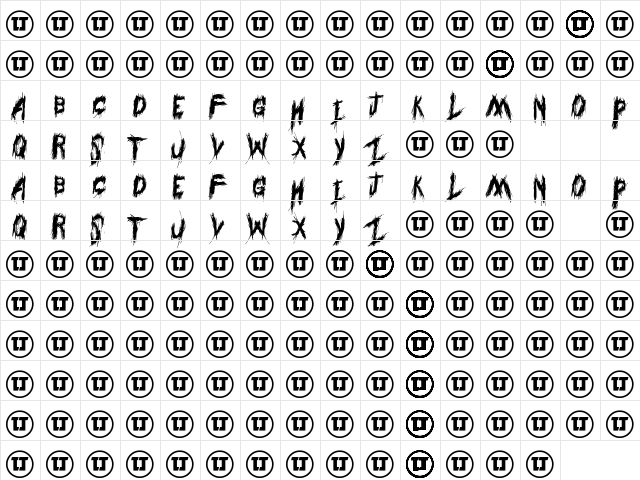 Through Struggle Regular font glyphpreview