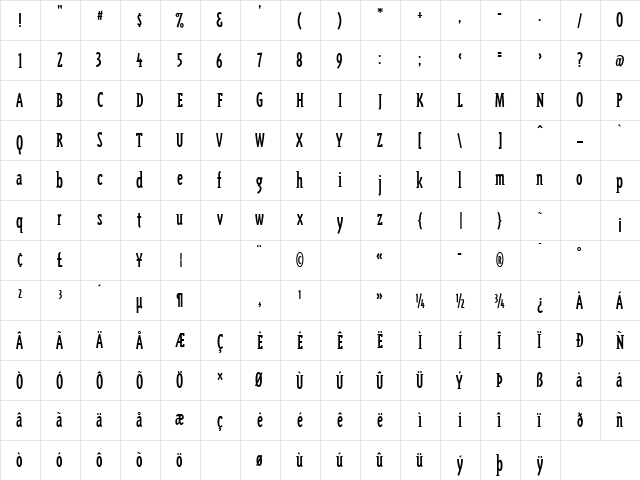 TriplexConSerLining Regular font glyphpreview