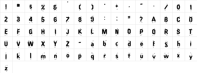 Oregon-Wet Regular font glyphpreview