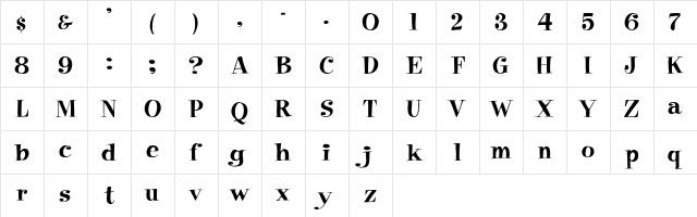 Moxie Regular font glyphpreview