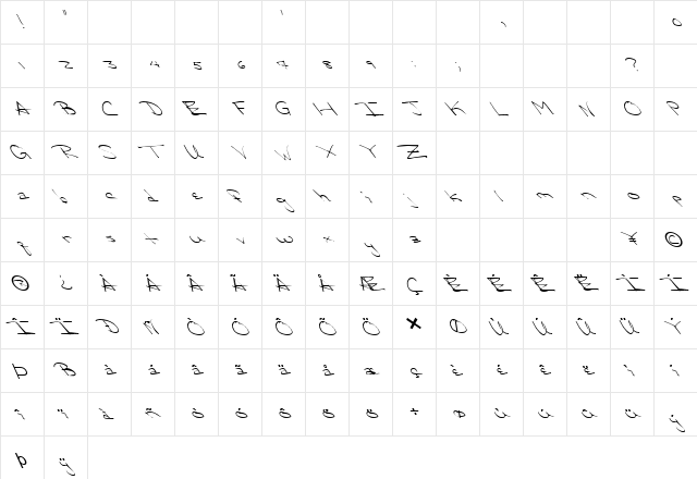 FZ HAND 24 LEFTY Normal font glyphpreview